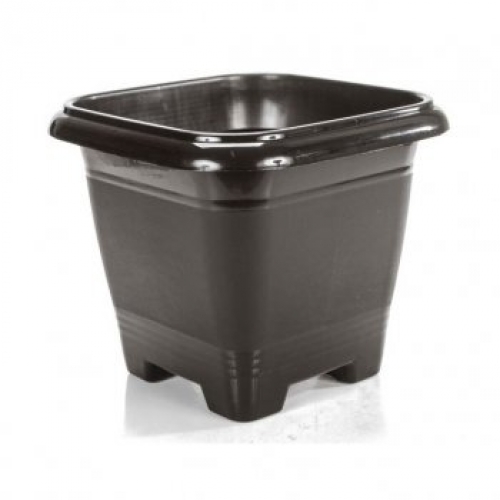 VASO QUADRADO PVC COR PRETO 04 28X19 VIDA VERDE