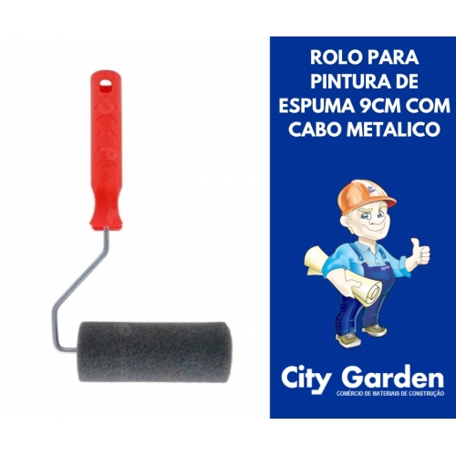 ROLO PARA PINTURA DE ESPUMA 9CM COM CABO METALICO 430-09 ROM