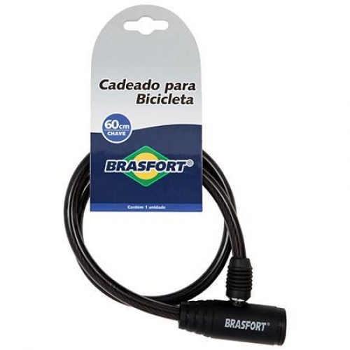 TRAVA PARA BICICLETA COM CHAVE 8MM X 60CM RF7016 BRASFORT