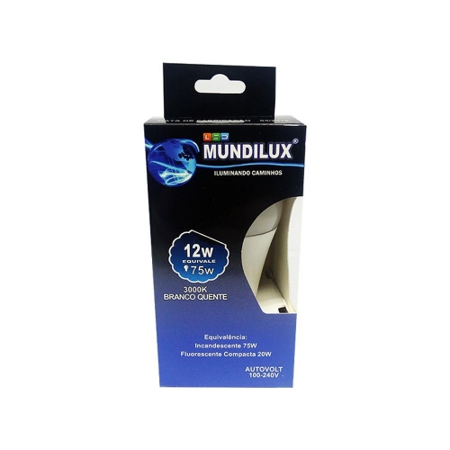 MUNDILUX 12W EQUIVALE 75W AUTOVOLT 100-240V