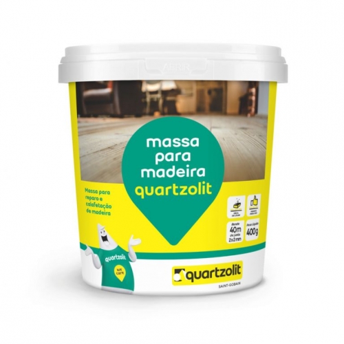 MASSA PARA MADEIRA BRANCO 400G QUARTZOLIT RENDE 40M DE 2X2MM