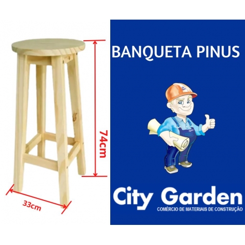 BANQUETA TAMANHO 74CM DE MADEIRA PINUS