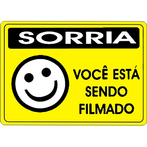 PLACA SORRIA VC ESTA SENDO FILMADO 20X30 CM J.A. PLACAS