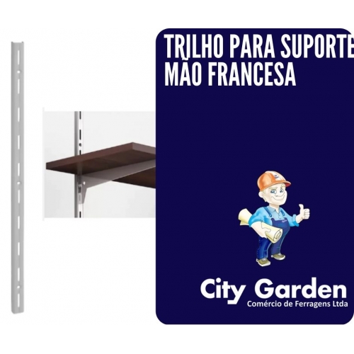 SUPORTE TRILHO SIMPLES BRANCO 200CM PRAT-K UTILIDADE