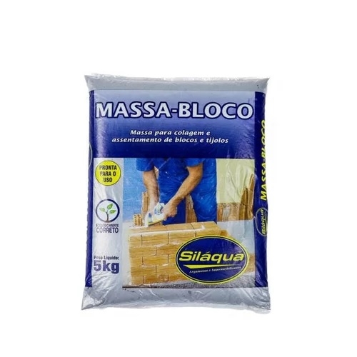 MASSA BLOCO 5Kg SILAQUA (REND 2 P/ M² POR TIJOLO DE 6 FUROS)