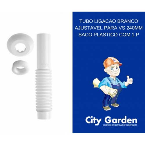 TUBO LIGACAO BRANCO AJUSTAVEL PARA VS 240MM SACO PLASTICO COM 1 P