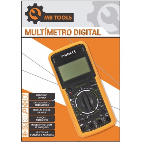 Multímetro Digital Profissional Bateria 9v Medição Display