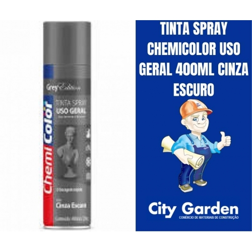 TINTA SPRAY CHEMICOLOR USO GERAL 400ML CINZA ESCURO