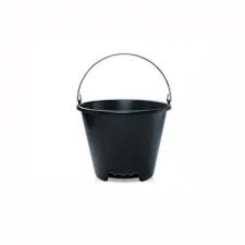 BALDE  PLASTICO 12 LT PRETO BRASIPLA  ALÇA METAL