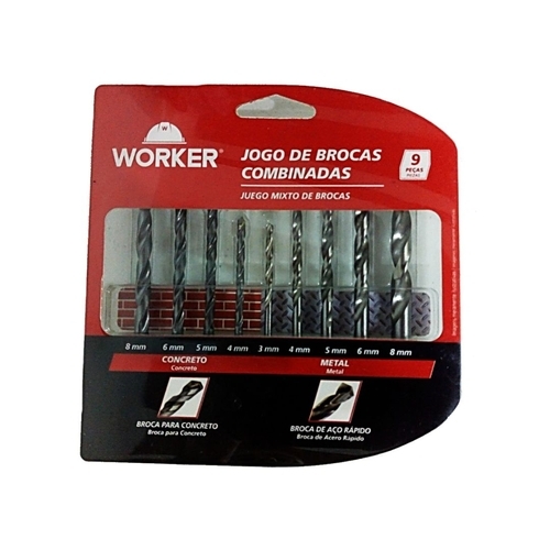 JOGO BROCA COMBINADO 9PCS - WORKER