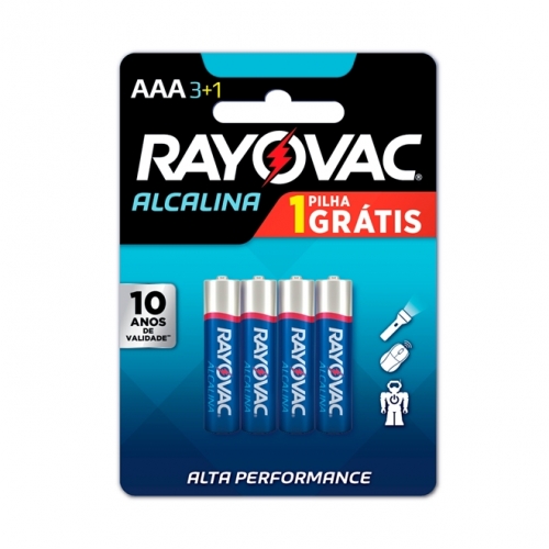 PILHA ALCALINA AA RAYOVAC C/4