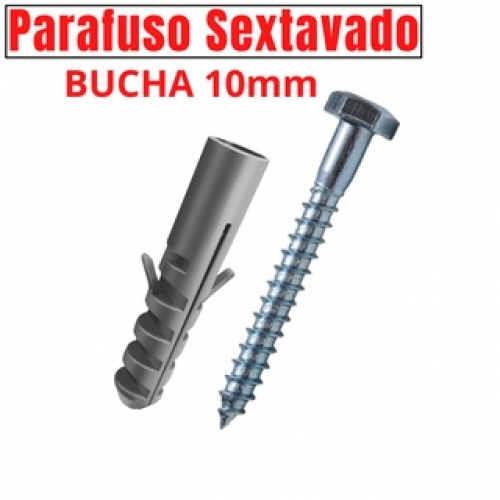 PARAFUSO SEXTAVADO BUCHA 10 - 2 UNIDADES 1/4X70MM