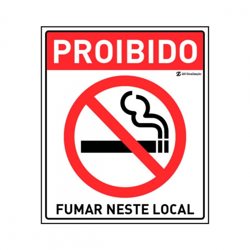 PLACA DE SINALIZAÇAO PROIBIDO FUMAR