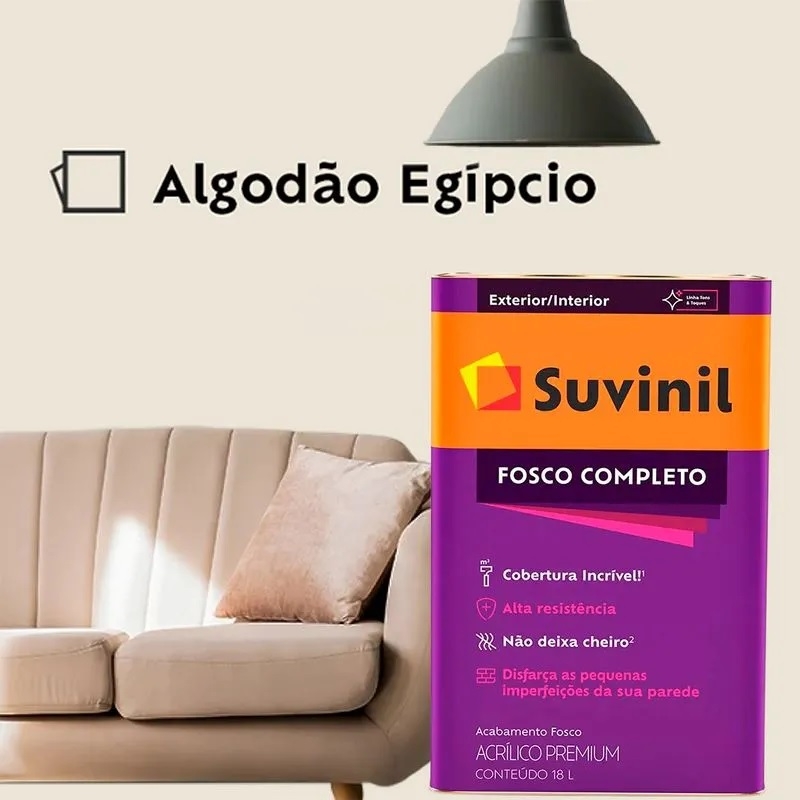 TINTA ACRILICO FOSCO ALGODÃO EGIPCIO 18LT FOSCO COMPLETO SUVINIL