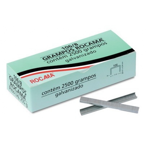 GRAMPO ROCAMA GALVANIZADOS 106/8 255GR 2500 PEÇAS - ROCAMA