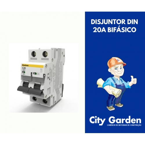 DISJUNTOR DIN BIFASICO 20 AP ENERBRAS