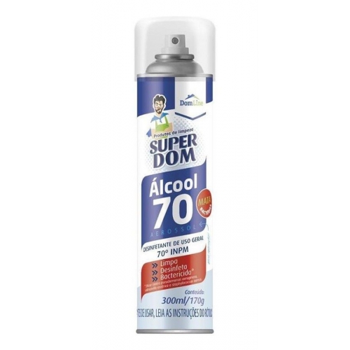 ALCOOL AEROSSOL SUPER DOM 70% 300ML/170G