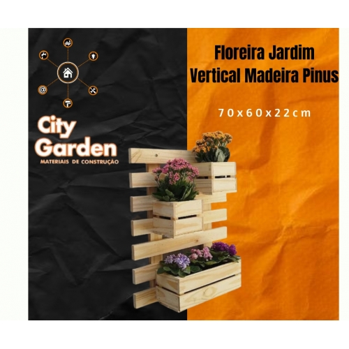 Floreira Jardim Vertical Madeira Pinus 3  70x60 cm