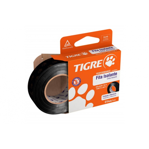 FITA ISOLANTE PRETA 19MM X 20M TIGRE