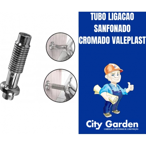 TUBO LIGACAO SANFONADO CROMADO VALEPLAST