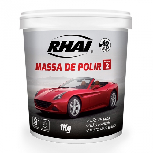 MASSA DE POLIR BRANCA FINA 1KG RHAI