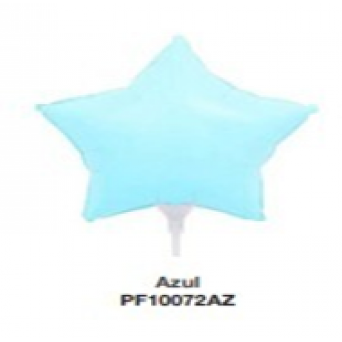 PF MINI BALAO MET ESTRELA 10 POL C|HASTES C|20 -AZUL CANDY