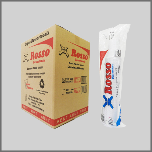 ROSSO COPO TRANSPARENTE 300ML C/100