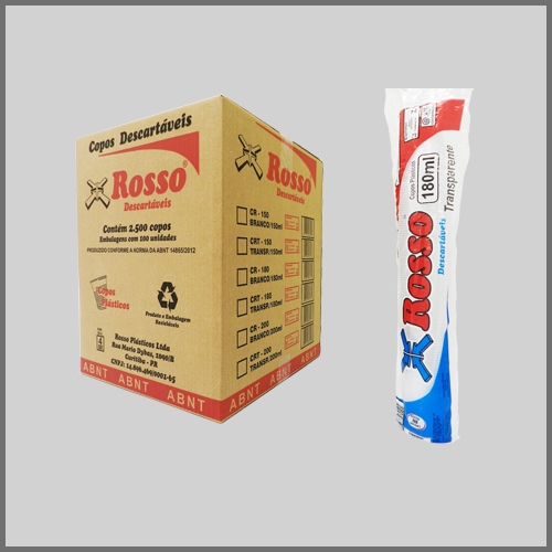 ROSSO COPO TRANSPARENTE 180ML C/100