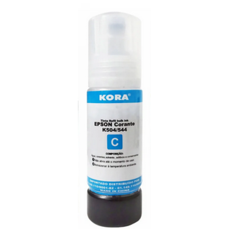 TINTA KORA REFIL BULK INK EPSON 504/544 CIAN  70ML IMP. IND