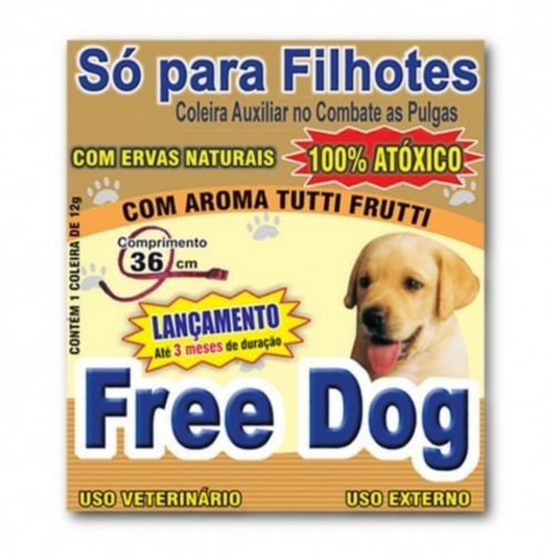 FREE DOG FILHOTES COLEIRA AUXILIAR NO COMBATE AS PULGAS - 1UN