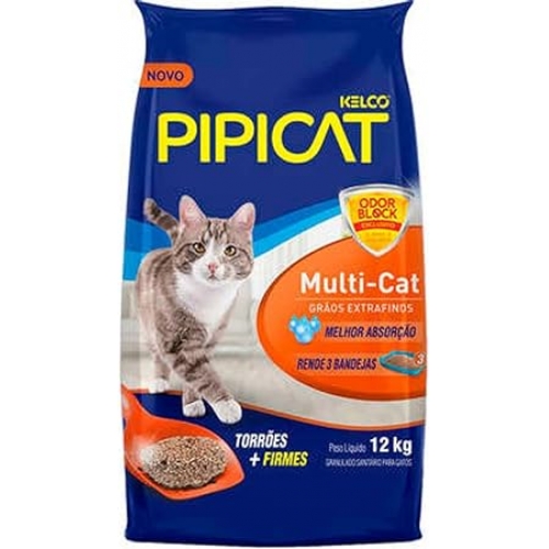 PIPICAT MULTI-CAT GRÃOS EXTRA FINOS - 12KG