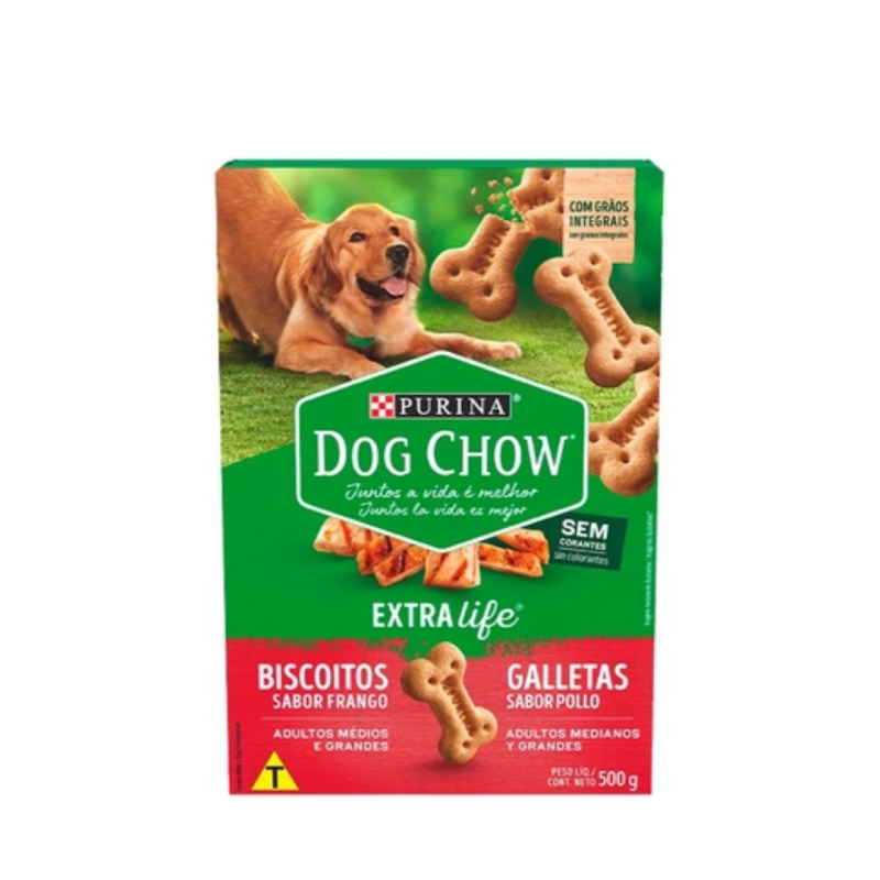 DOG CHOW BISCOITO FRANGO R.M 500G