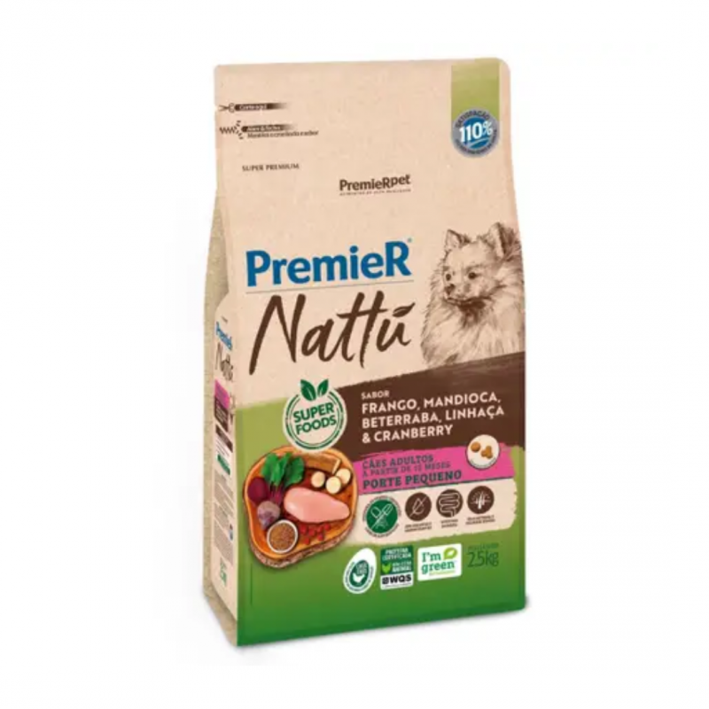 PREMIER NATTU P.P FRANGO, MANDIOCA - 2,5KG