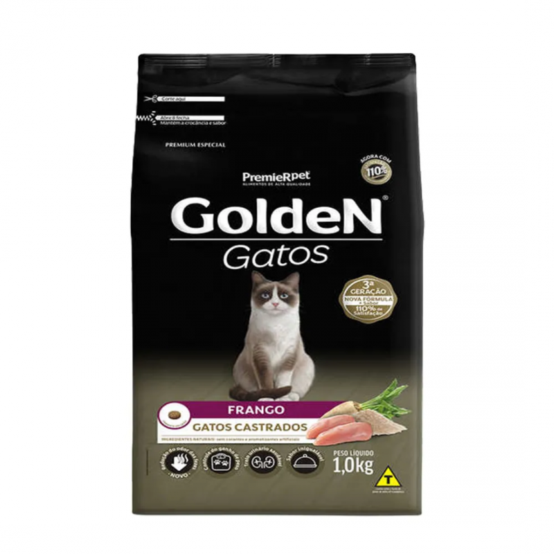 GOLDEN GATO CASTRADO FRANGO - 1KG