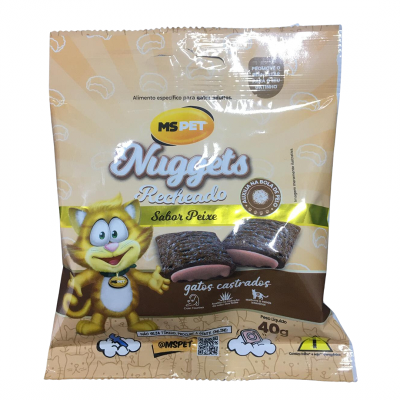 MSPET NUGGETS RECHEADO SABOR PEIXE - 40G