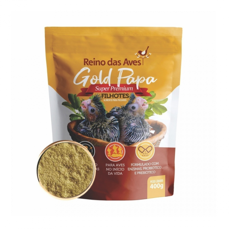 REINO DAS AVES GOLD PAPA SUPER PREMIUM FILHOTE - 400G