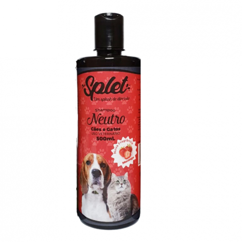 SPLET SHAMPOO NEUTRO MORANGO CAES E GATOS 500ML - 1UN