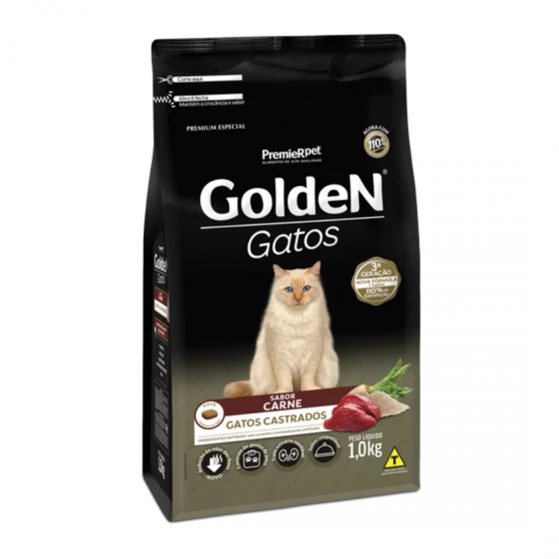 GOLDEN GATO CASTRADO CARNE - 1KG