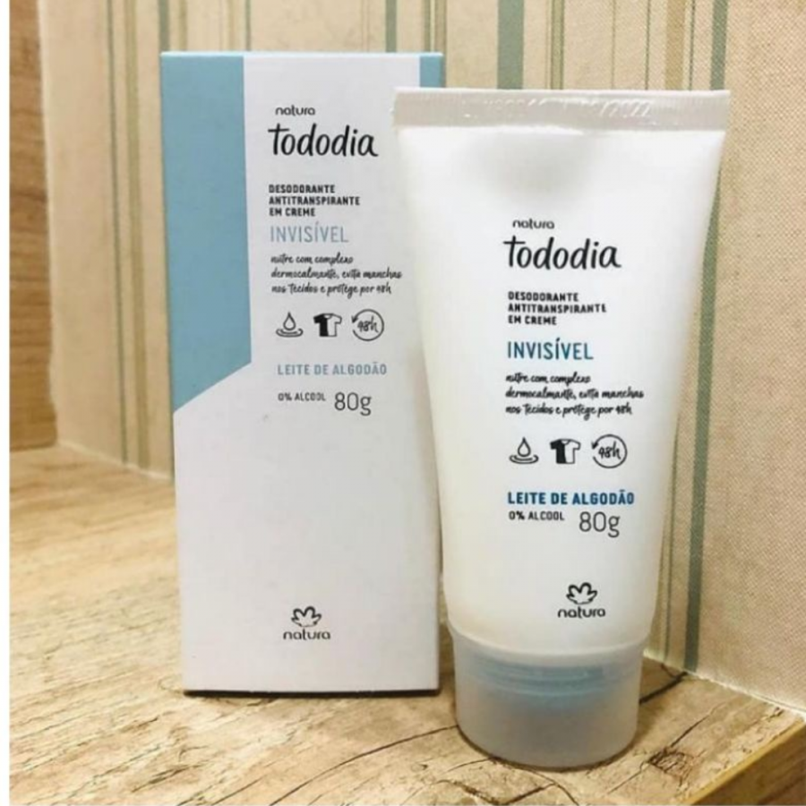 NATURA TODODIA DESODORANTE EM CREME INVISIVEL LEITE DE ALGODAO 80G - 1UN