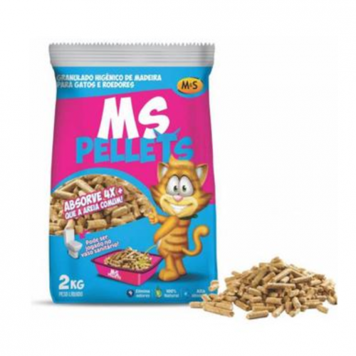 MS PELLETS GRANULADO HIGIENICO DE MADEIRA - 2KG