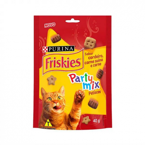 FRISKIES BISCOITO GATO PARTY MIX CARNE - 40G