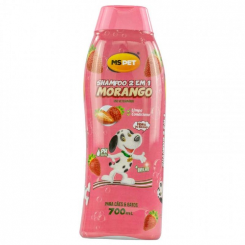 MS PET SHAMPOO E CONDICIONADOR MORANGO 2 EM 1 700ML - 1UN