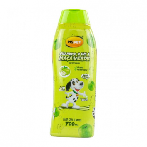 MS PET SHAMPOO E CONDICIONADOR MAÇA VERDE 2 EM 1 700ML - 1UN