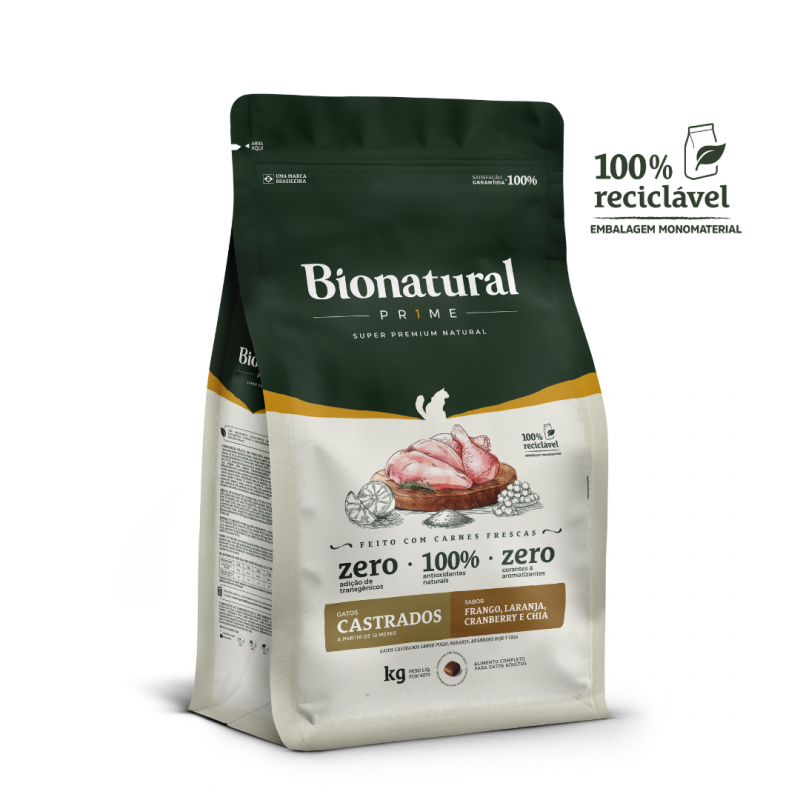 BIONATURAL GATOS CAST FRANGO 20 KG