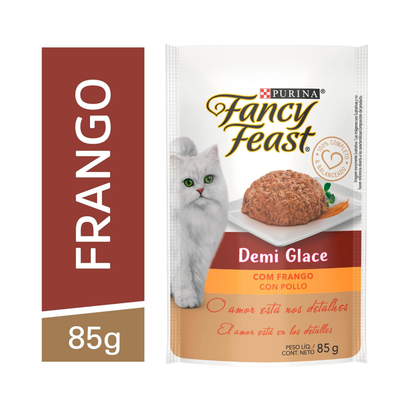 PURINA FRANCY FEAST DEMI GLACE FRANGO - 85G