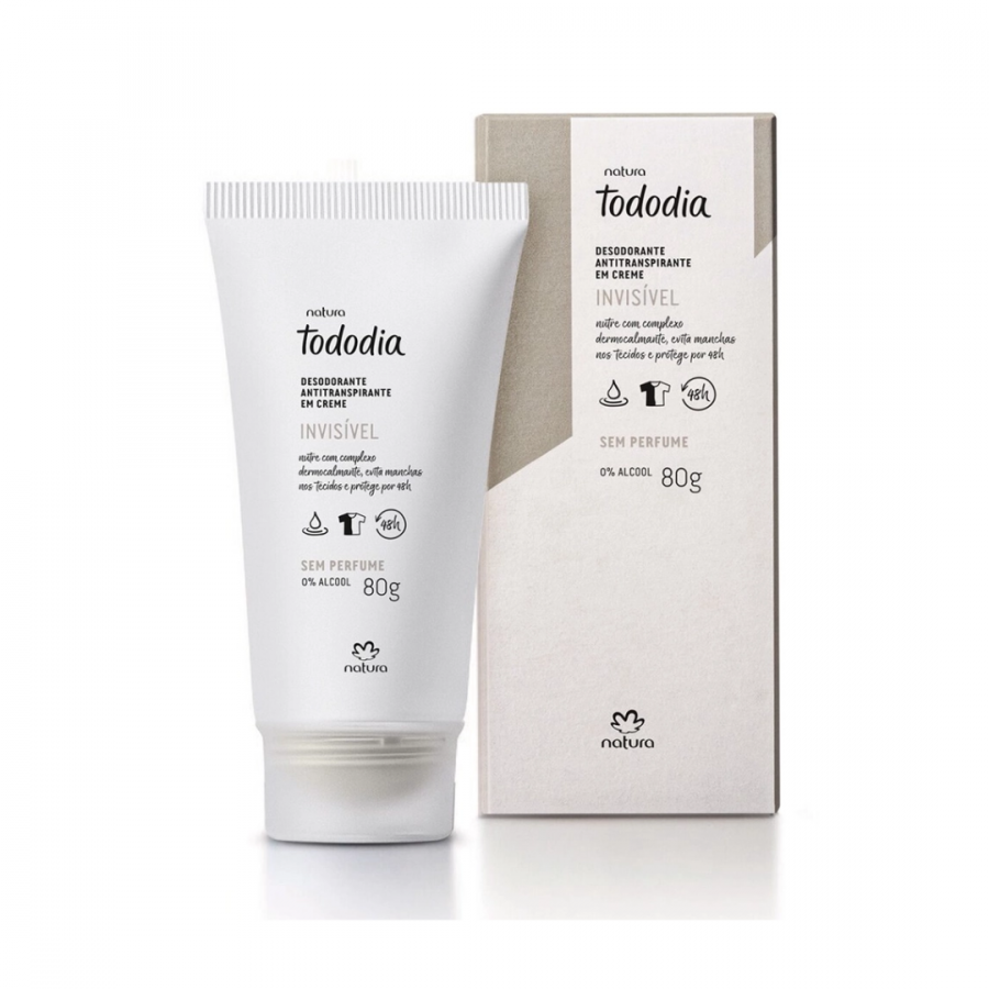 NATURA TODODIA DESODORANTE EM CREME INVISIVEL SEM PERFUME 80G - 1UN