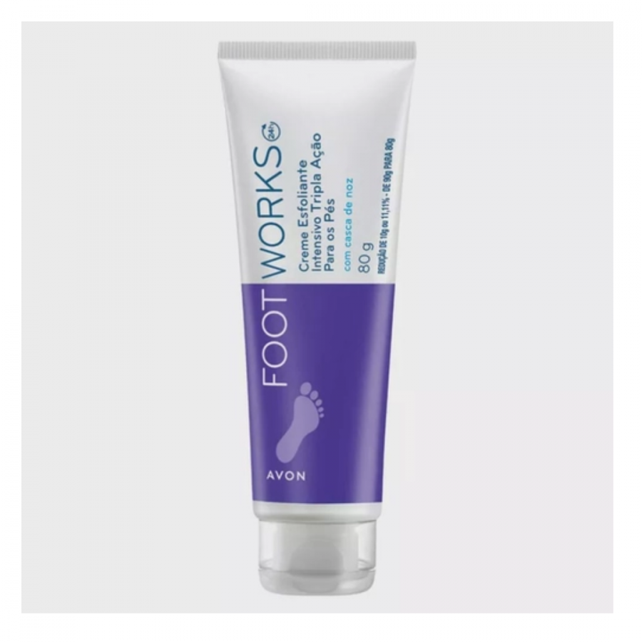 AVON FOOTWORKS CREME ESFOLIANTE COM CASCA DE NOZ 80G - 1UN