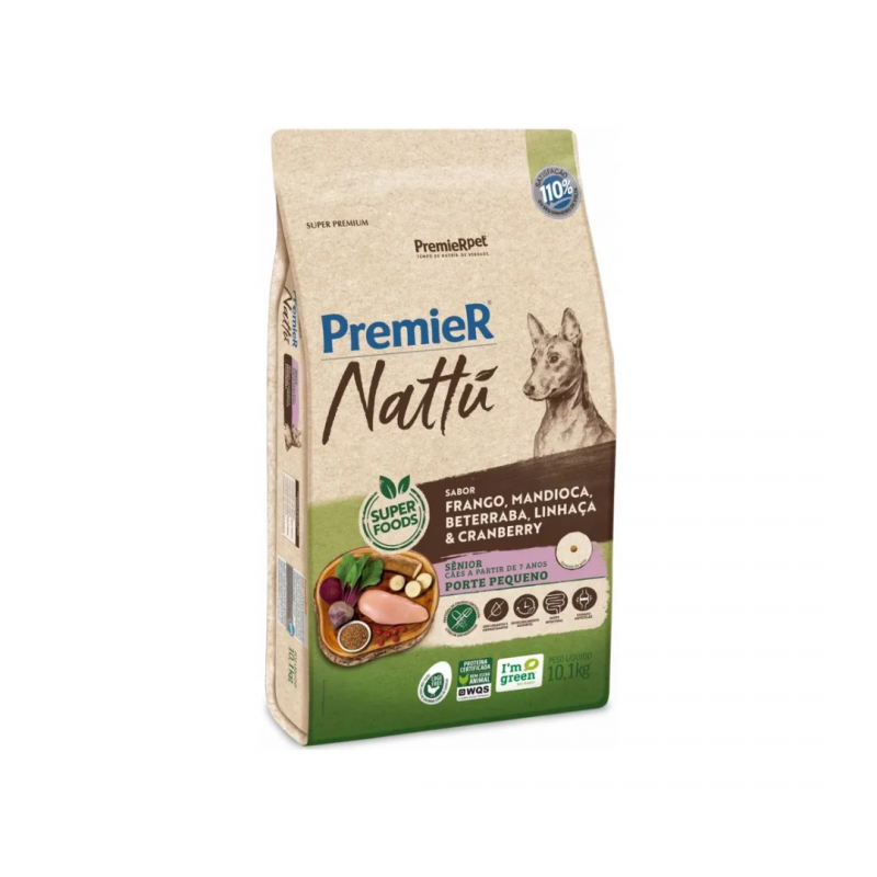 PREMIER NATTU P.P SENIOR FRANGO, MANDIOCA - 2,5KG