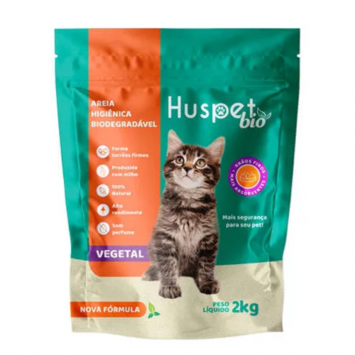 HUSPET BIO AREIA HIGIENICA BIODEGRADAVEL - 2KG