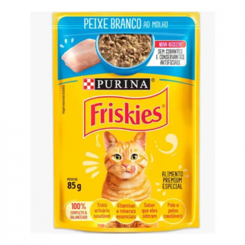 FRISKIES SACHE GATO PEIXE BRANCO - 85G